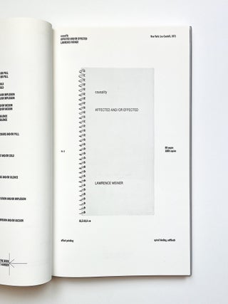 LAWRENCE WEINER BOOKS 1968–1989: CATALOG RAISONNÉ