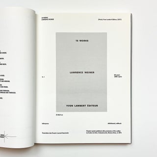 LAWRENCE WEINER BOOKS 1968–1989: CATALOG RAISONNÉ