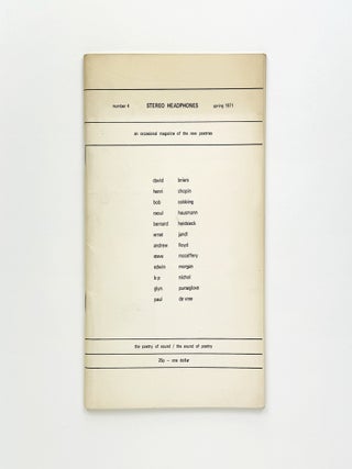 STEREO HEADPHONES: an occasional magazine of the new poetries number 4
