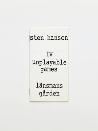 IV UNPLAYABLE GAMES (1968–72): selected works 1961–75 volume 3