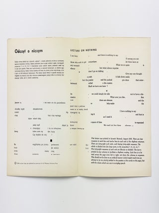 Z powodu “Odczytu o niczym” John Cage’a. “On Nothing” suggested by John Cage’s lecture