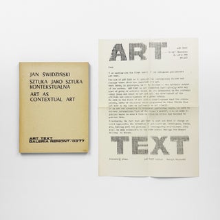 ART TEXT: SZTUKA JAKO SZTUKA KONTEKSTUALNA/ART AS CONTEXTUAL ART