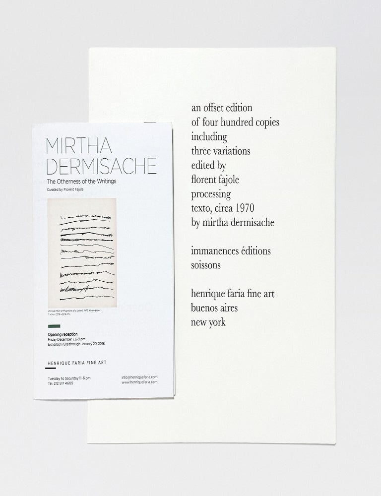mirtha dermisache texto, circa 1970 [2017 edition with folded exhibition poster]