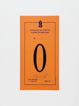 Ich freue mich, wenn ich f&uuml;r Dich ein gro&szlig;es Zero signieren kann f&uuml;r&hellip; [signed artists&rsquo; card