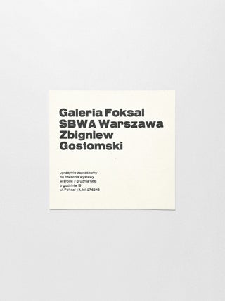 Zbigniew Gostomski [exhibition announcement card