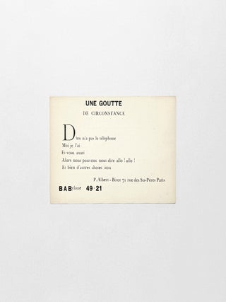UNE GOUTTE DE CIRCONSTANCE [artists&rsquo; postcard