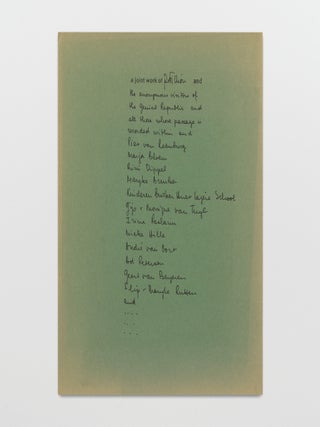 Research at the Stedelijk, Nov. 5 – Dec. 5 1971.