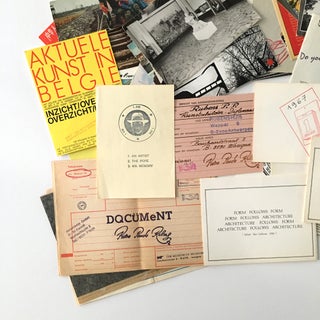 Forty-six pieces of mail art, appropriated ephemera, and documents