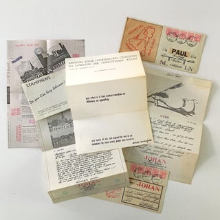 Forty-six pieces of mail art, appropriated ephemera, and documents