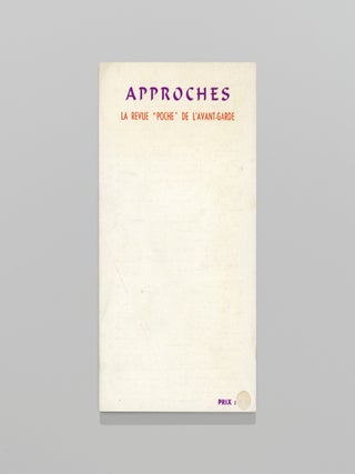 Approches 1: Panoramique de la poésie expérimentale