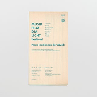 Neue Musik. Sondernummer: Musik / Film / Dia / Licht-Festival. Kunstprogramm Olympische Spiele 1972.