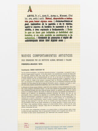 Program for ‘Nuevos Comportamientos Artisticos’