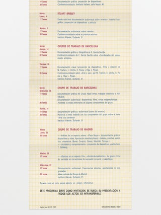 Program for ‘Nuevos Comportamientos Artisticos’