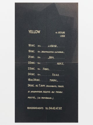 Poster for exhibition at Galerie Yellow