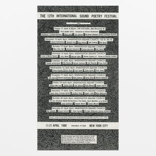 Small poster program for The 12th International Sound Poetry Festival
