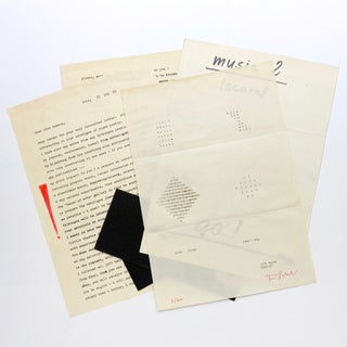 1969 letter, original music score, concrete poems, and two pieces of original artwork mailed to Sten Hanson