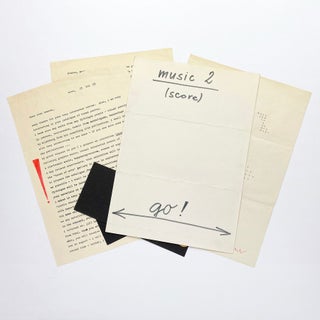 1969 letter, original music score, concrete poems, and two pieces of original artwork mailed to Sten Hanson