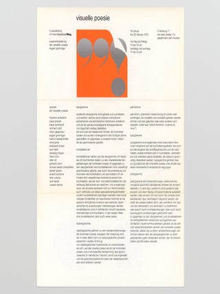 visuelle poesie: ideogramme, konstellationen, dialektgedichte, palindrome, typogramme, pictogramme